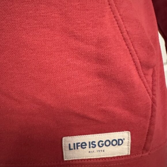 Men's Life Is Good Sweatshirt - Red - Picture 3 of 4